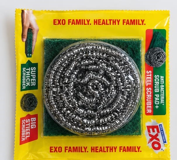 Exo Anti Bacterial Scrub Pad+ Steel Scrubber 1U