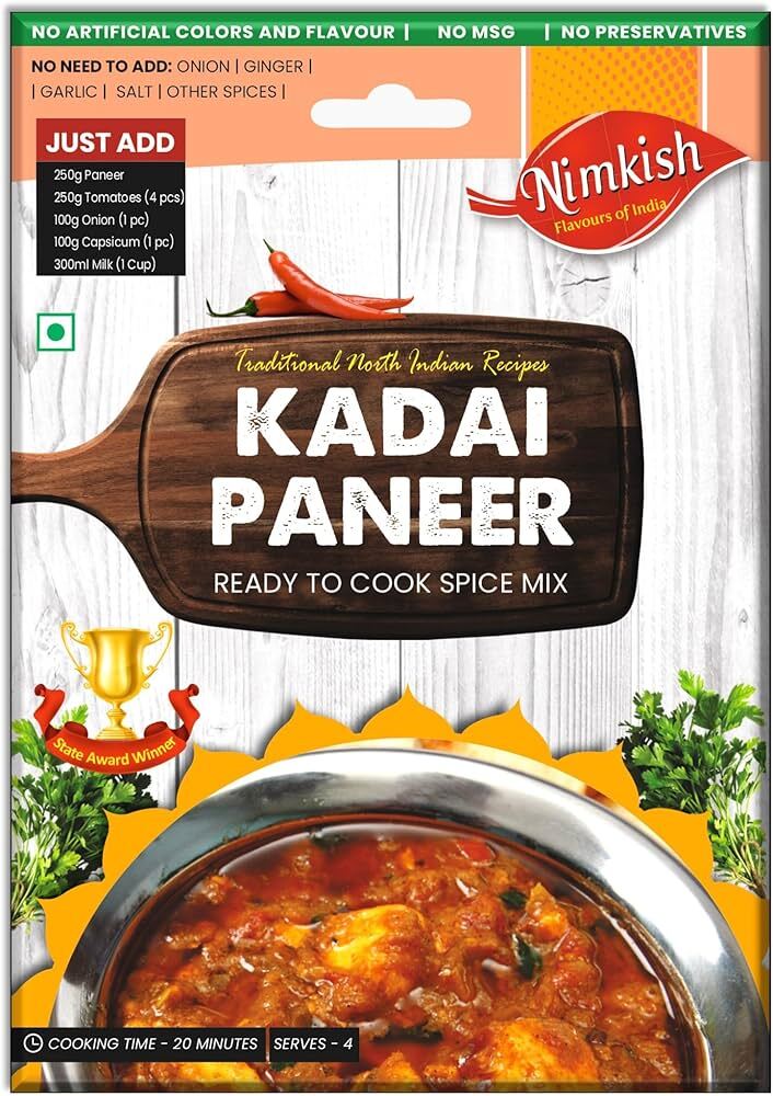 Nimkish Kadai Paneer Ready to Cook Spice Mix Masala 60g
