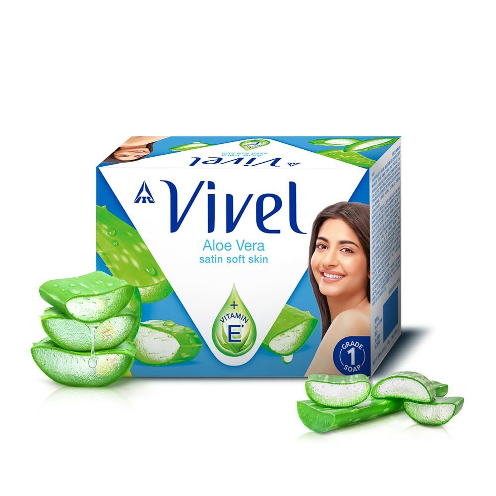 Vivel Aloe Vera Grade 1 Bathing Soap with Vitamin E for Soft Glowing skin