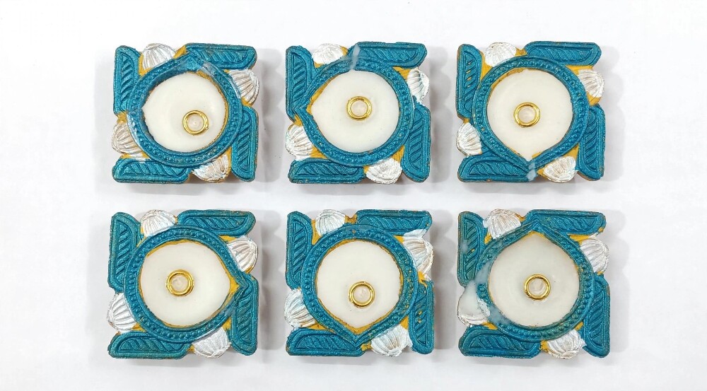 Traditional Decorative Clay Diyas 10Pcs