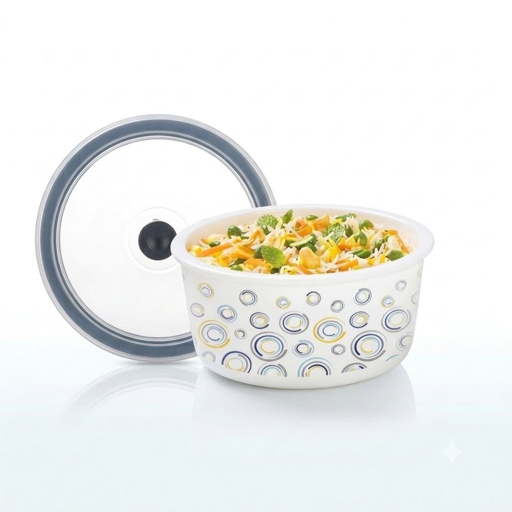 Borosil Storage Bowl With Lid 3 Pc 400ml+800ml+1.2L