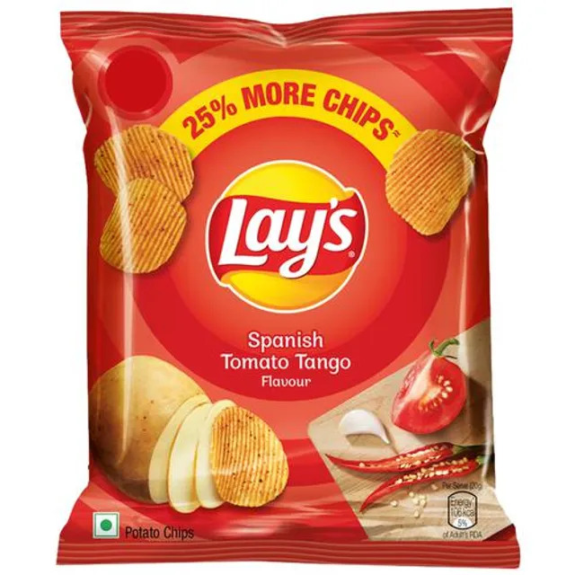 Bulk Deal :- Lays Potato Chips - Spanish Tomato Tango Flavour, Crunchy Snacks, 50 g Pouch ( Pack of 12 )
