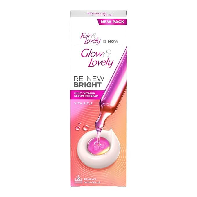 Fair & Lovely New Pack Glow & Lovely Re-New Bright Mullti Serum Fcae Cream Vit B,C,E 80g