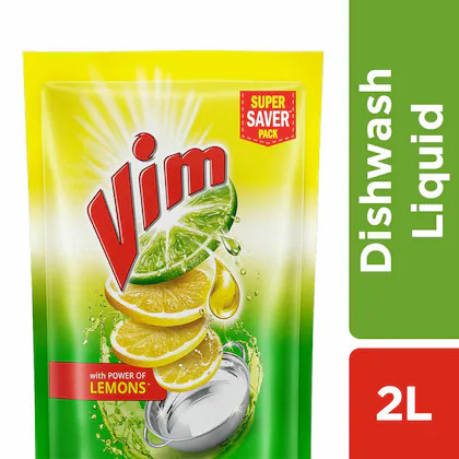 Bulk Deal - Vim Lemon Dishwash Liquid 2 L ( Pack of 3 )