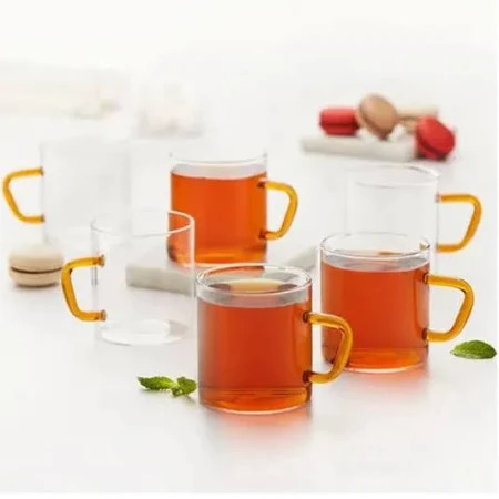 Borosil Vision Color Glass Mugs Set Of 6 190ml*6