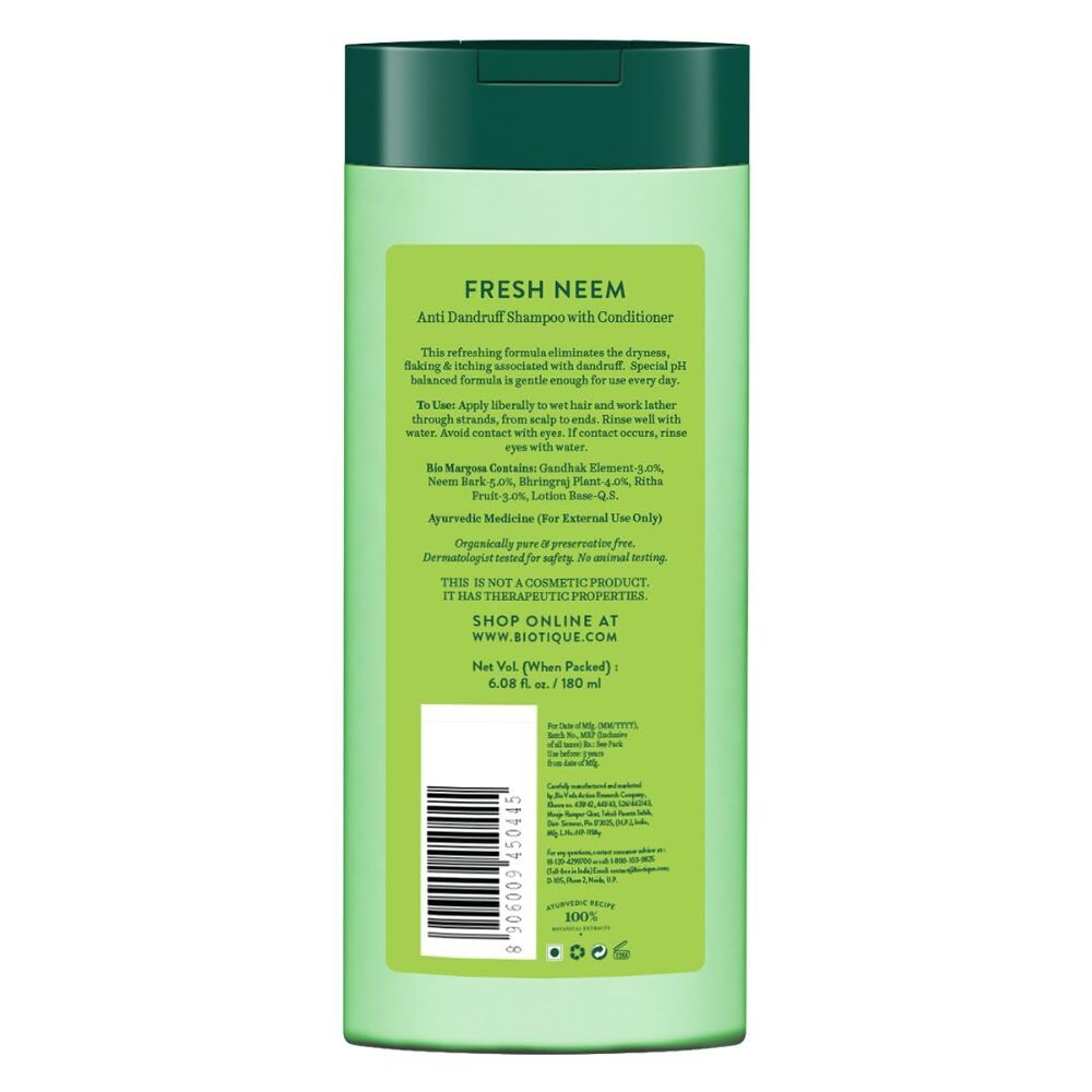 Biotique Fresh Neem Anti-Dandruff Shampoo & Conditioner, 120 ml