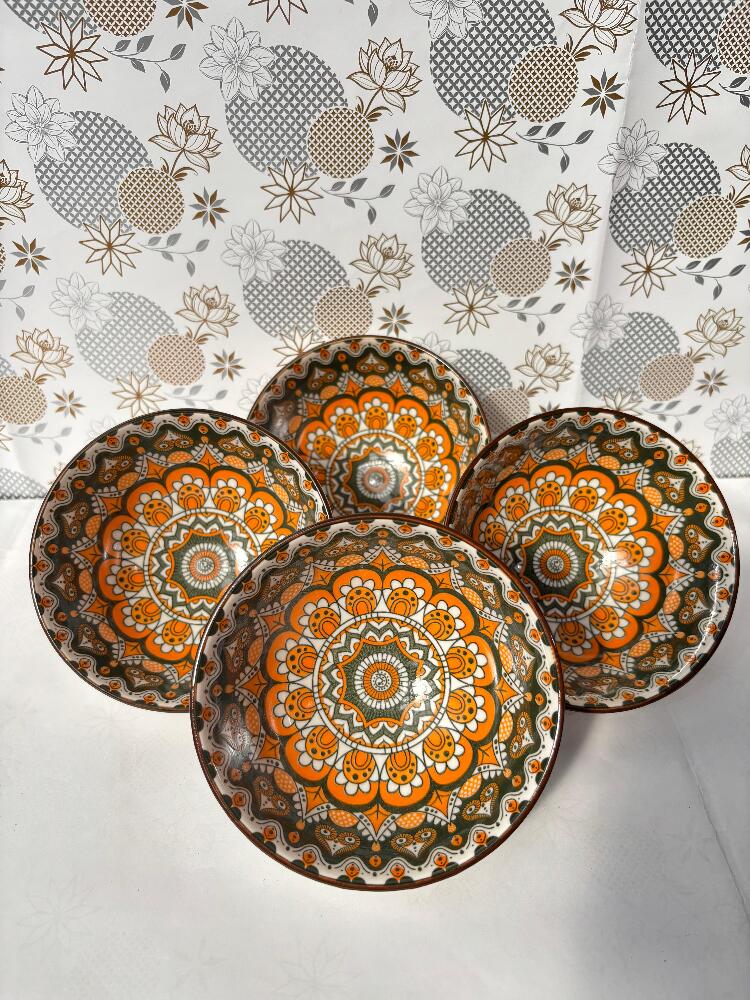 Cermic Beautiful Mandala art Bowls Set of 4