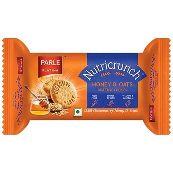 Parle nutricrunch honey &oats digestive cookies, 100G