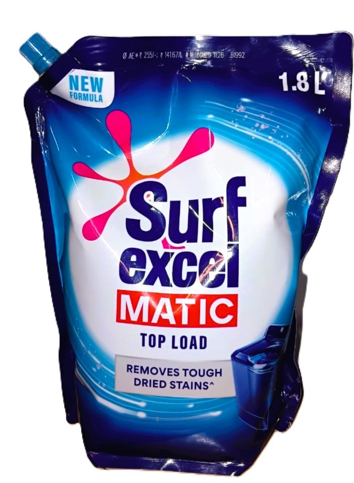 Surf Excel Matic Top Load Removes Tough Dried Stains Refill Pouch, 1.8L