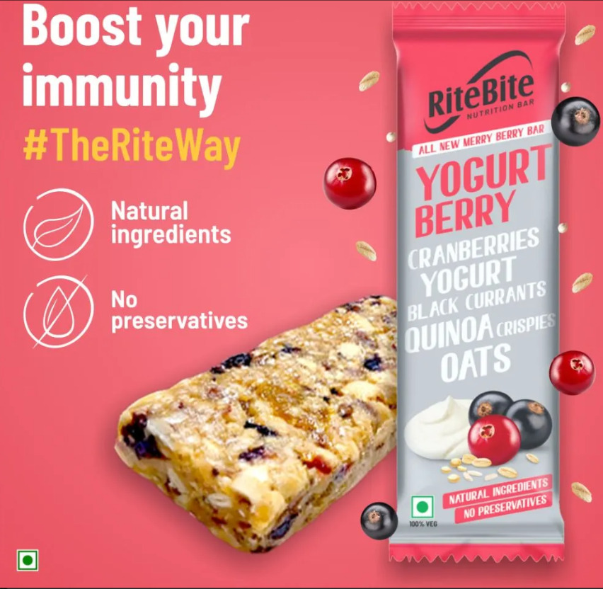 Rits Bite Yogurt Berry Cranberries Yogurt Black CurrentS Quinoa Crispies Oats 35g