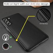 Pikkme Samsung Galaxy S21 FE 5G Back Cover | Flexible Pu Leather | Full Camera Protection | Raised Edges | Super Soft-Touch | Bumper Case for Samsung Galaxy S21 FE 5G (Black)