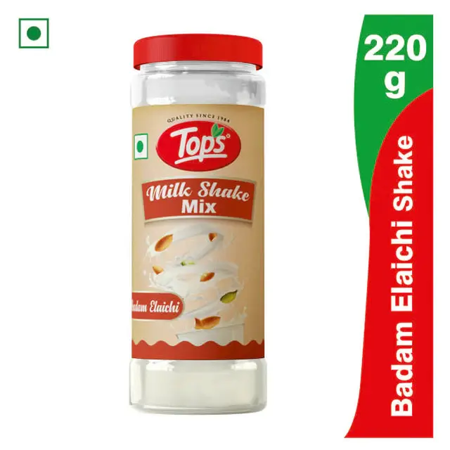 Tops Milk Shake Mix Badam Elaichi Flavour, 220 gm