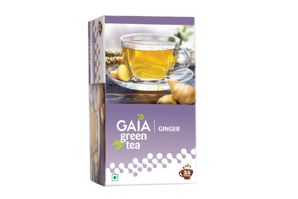 Gaia Green Tea Ginger 25 tea bags