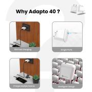 Portronics Adapto 41 M 2.4A 12w Fast Charging Adaptor,Comes with 1M Micro USB Charging Cable, Single Port Wall Charger for iPhone 11/Xs/XS Max/XR/X/8/7/6/Plus, iPad Pro/Air 2/Mini 3/Mini 4, Samsung S4/S5, and More.(White)