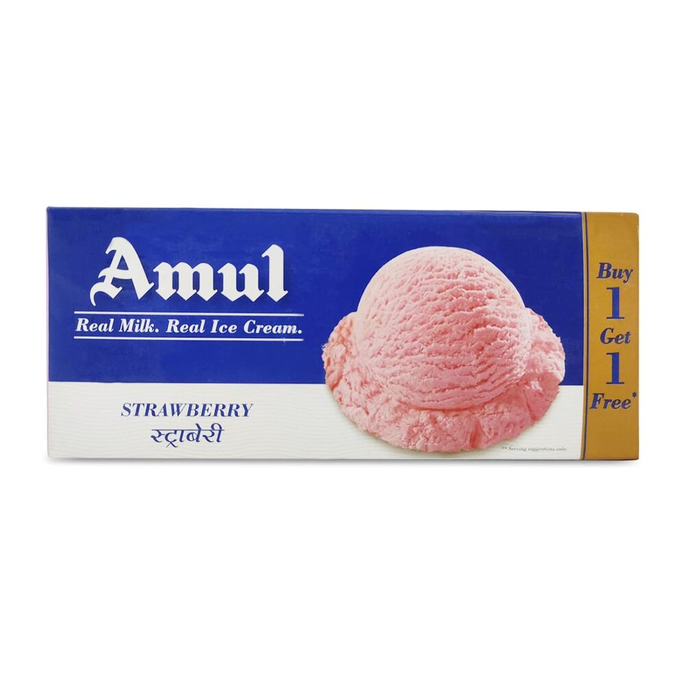 Amul Strawberry Ice Cream 750ML Buy 1 Get 1 Free