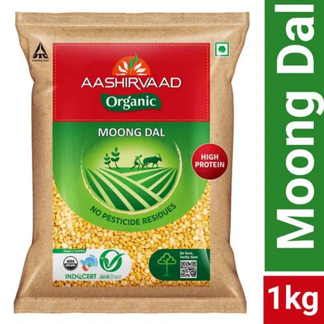 Aashirvaad Nature's Super Foods Organic Moong Dal, 1 kg