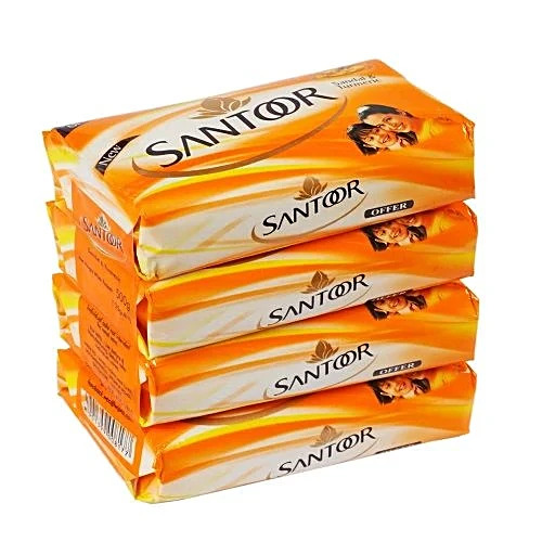 Santoor Sandal and Turmeric Soap, 75g (Pack of 4)