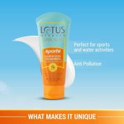 Lotus Herbals Safe Sun Sports Super-Stay Sunscreen SPF 70 PA+++ - Lotus Herbals, 80 gm
