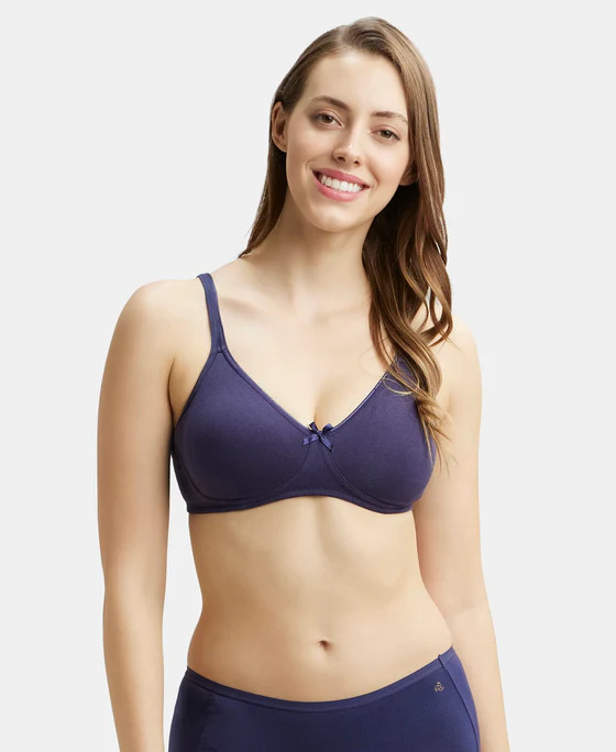 Jockey Woman Essence Wire-Free Shaper Bra Stretch Classic Navy 1722-01 (Size 34B) 1Pc