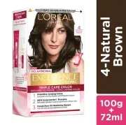 L'oreal Paris Excellence Creme Hair Colour, 72 ml + 100 g 4 Natural Dark Brown