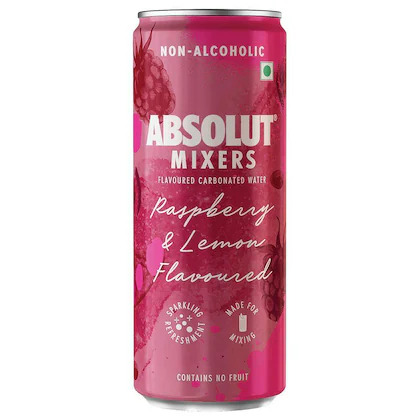 Absolut Mixers Flavoured Carbonated Water Raspberry & Lemon 250ML