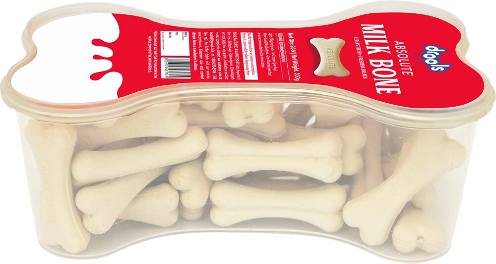 Drools Absolute Dog Bone Treats, Milk Flavour, 300G