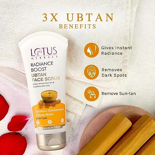 Lotus Herbals Radiance Boost Ubtan Facewash, 50 gm