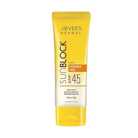 jovees herbal sunblock spf 45, 100g