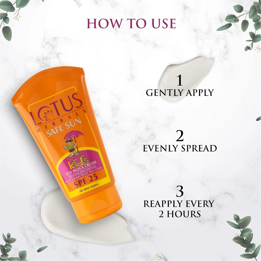 Lotus Herbals Safe Sun Kids Sunscreen Cream SPF 25, 50 gm