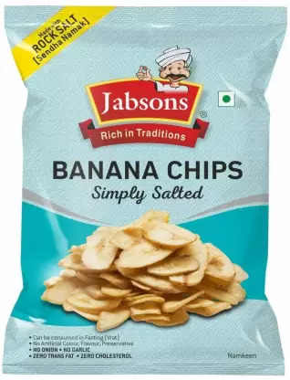 Jabsons banana chips simply salted, 150 gm
