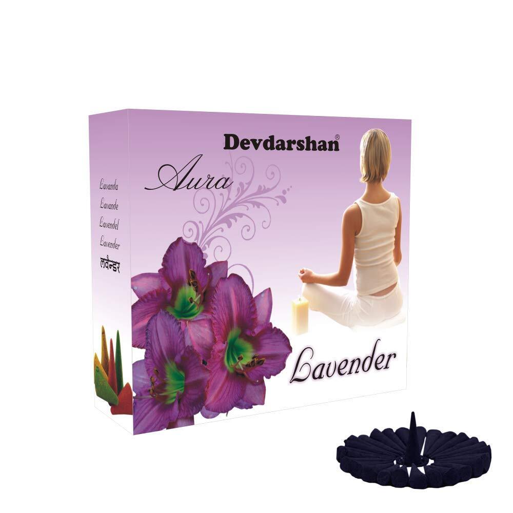 Devdarshan Aura Lavender Dry Dhoop Cone, 40 gm