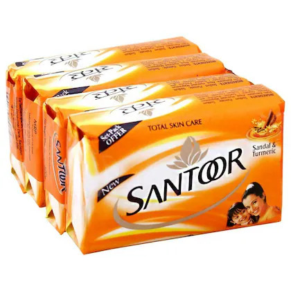 Santoor Sandal And Turmeric Soap 100g (Pack of4)