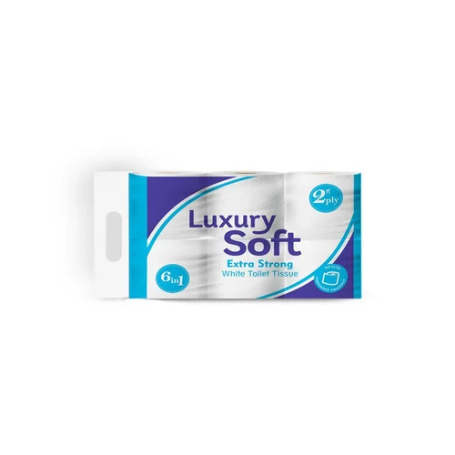 Luxury Soft Extra Strong White Toilet Tissue 6 In 1 2Ply