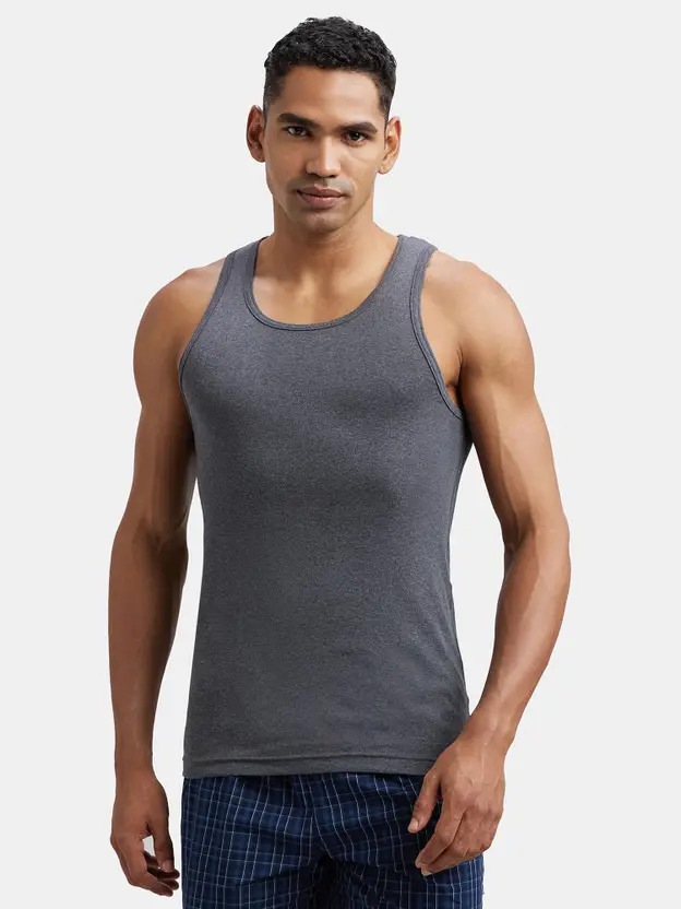 Jockey Pop Colour Vest FP04-01 S-Size Chacoal Mel