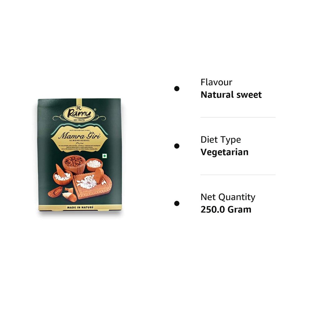Ramu, Mamra Choti Giri Almonds Nuts Badam 250 Gm