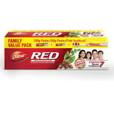 Dabur Red Paste For teeth Family Pack(200g Paste+100g Paste + Toothbrush-21 mrp) 300g