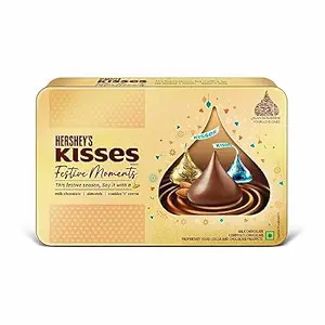 Hershey's Kisses Festive Moments, Milk Chocolate, Almonds, Cookies 'n' Ceme 166.5g 4units Tin