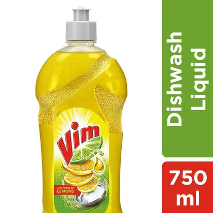 Bulk Deal - Vim Lemon Dishwash Liquid 750 ml ( Pack of 5 )