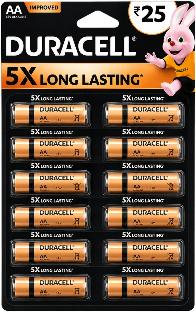 Duracell AA 1.5V Alkaline 5X Long Lasting 1N