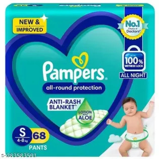 Pampers Diaper Pants- Small Size, All Round Protection, Anti-Rash Blanket, New & Improvd, 68 Pants