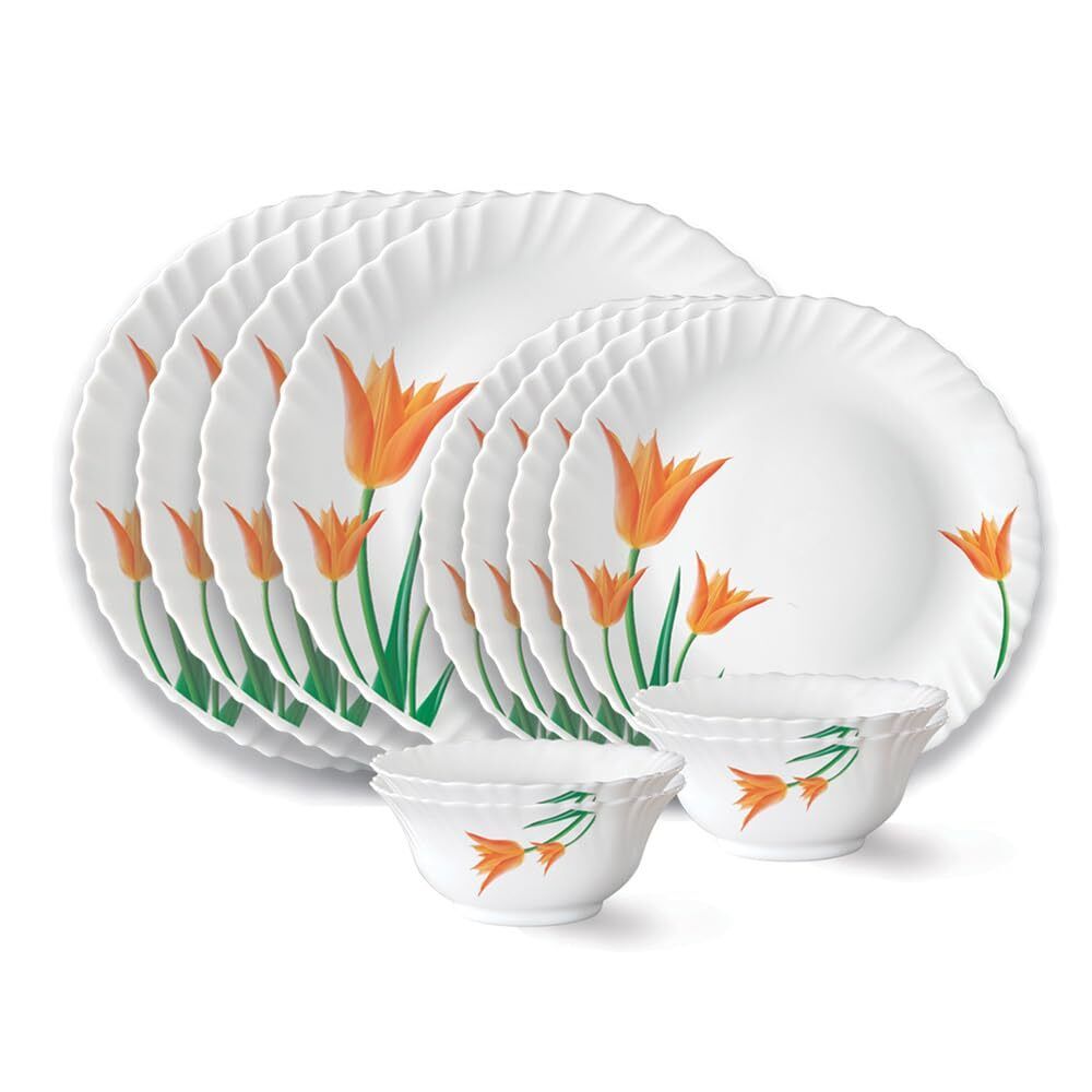 Borosil Larah Fluted Dinner Set 12N