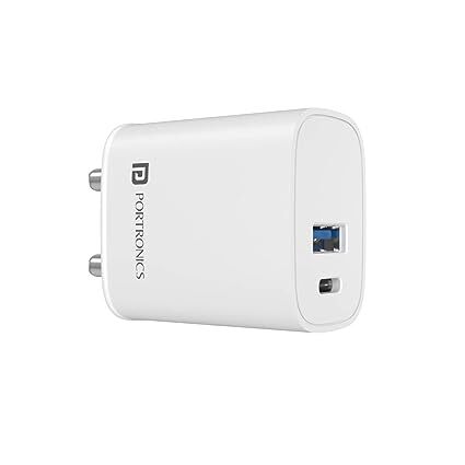 Portronics Adapto 30w Adapter With Dual Ports With QC & PD