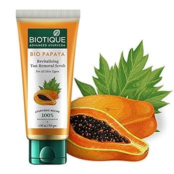 Biotique Papaya Tan Removel Face Scrub, 100g