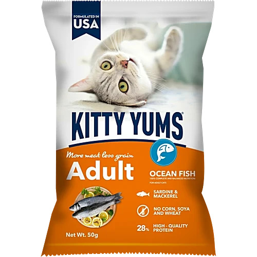 Kitty Yums Cat Adult Dry Food (L) 50g