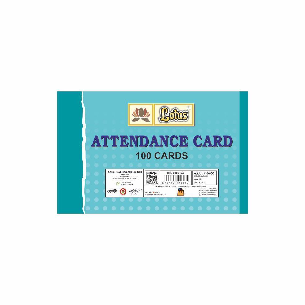 Lotus Attendance 100 Cards 1N