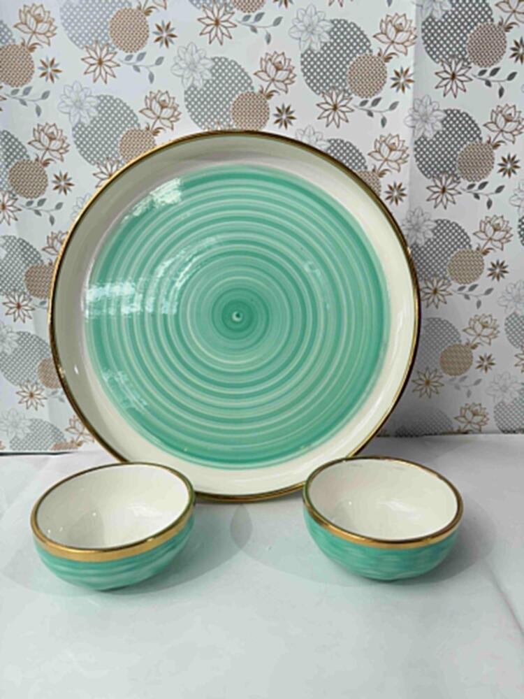 Ceramic Dinner 1 Round Plate Small 2Bowl