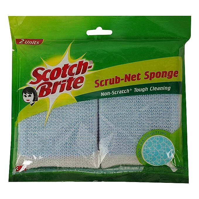 Scotch-Brite Scrub Net Sponge, 11 cm x 7 cm, 2 Pack