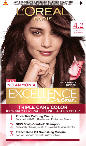 L'Oreal Paris Excellence Creme Hair Colour, 4.2 Plum Brown