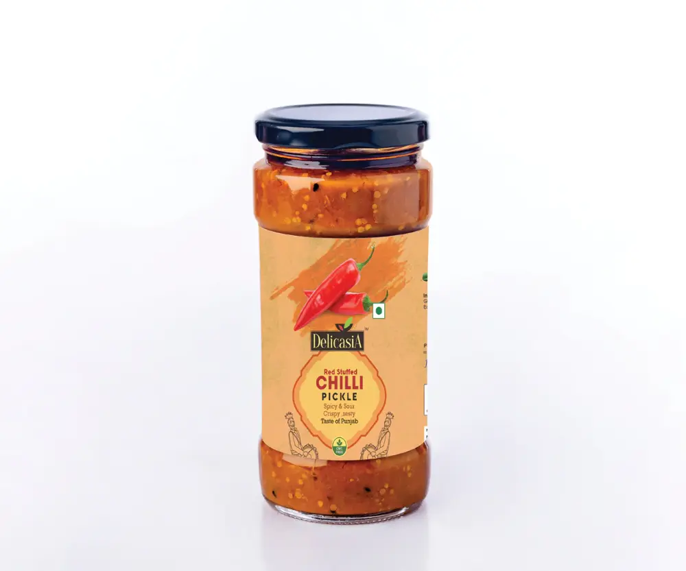 Delicasia Red Stuff Chilli Pickle, 375 gm
