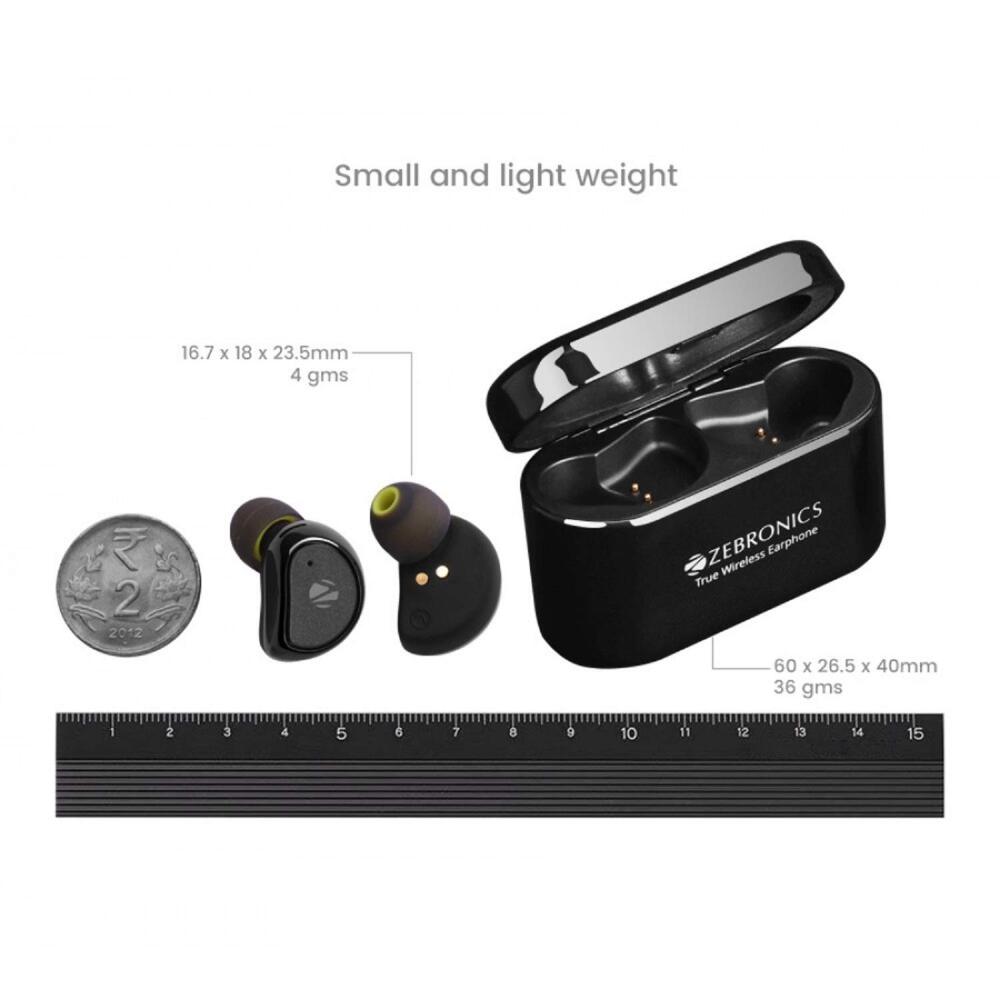 Zebronics Wireless Earphone with Bluetooth, Call Function, Sporty Design and Voice Assistant - Peace